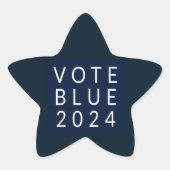 Minimalistische Abstimmung Blue Kamala Harris 2024 Stern-Aufkleber (Vorderseite)
