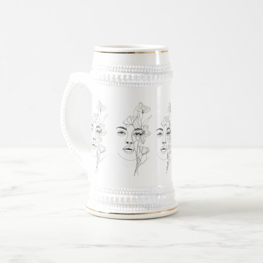 Minimalistische Abstract Line Art Kaffeetasse (Vorderseite Links)