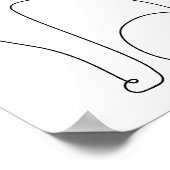 Minimalistische Abstrakt Line Art Cat Poster (Ecke)