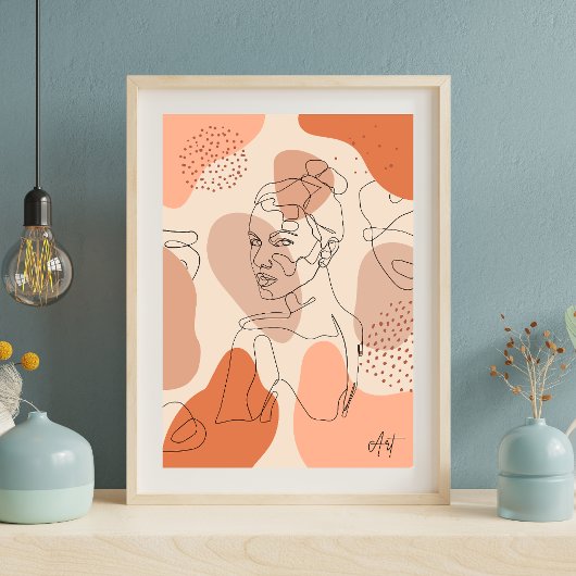 Minimalistische Abstrakt Line Art Woman Wall Poste Poster