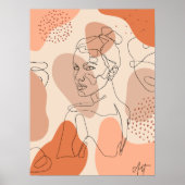 Minimalistische Abstrakt Line Art Woman Wall Poste Poster (Vorne)