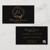 Minimalistische Abstrakte Black Business Card Visitenkarte (Vorne/Hinten)