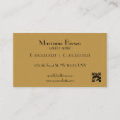 Minimalistische Abstrakte Black Business Card Visitenkarte (Rückseite)