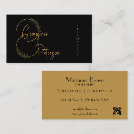 Minimalistische Abstrakte Black Business Card Visitenkarte