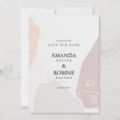 Minimalistische Abstrakte Bloral Save the Date (Vorderseite)