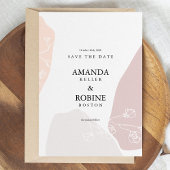 Minimalistische Abstrakte Bloral Save the Date