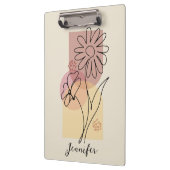 Minimalistische abstrakte Blume Klemmbrett (Links)