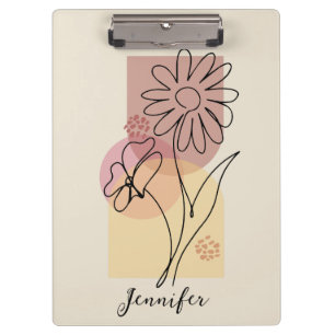 Minimalistische abstrakte Blume Klemmbrett