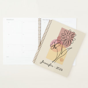 Minimalistische abstrakte Blume Planer