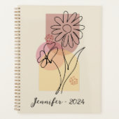 Minimalistische abstrakte Blume Planer (Vorderseite)