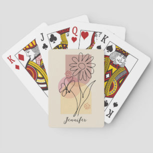 Minimalistische abstrakte Blume Spielkarten