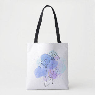 Minimalistische abstrakte Blumen-Tasche Tasche