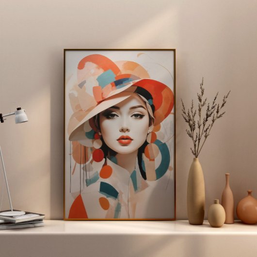 Minimalistische Abstrakte Boho Woman Wall Art Post Poster