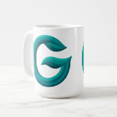 Minimalistische abstrakte Buchstabe G Kaffeetasse (Vorderseite Links)
