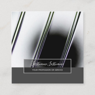 Minimalistische abstrakte Chromoberfläche graues R Quadratische Visitenkarte