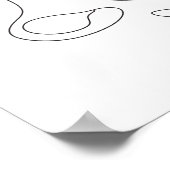 Minimalistische Abstrakte Face Line Art Poster (Ecke)