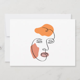 Minimalistische Abstrakte Fassade Portrait Line Ar Einladung