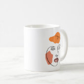 Minimalistische Abstrakte Fassade Portrait Line Ar Kaffeetasse (VorderseiteRechts)