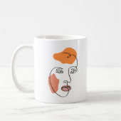 Minimalistische Abstrakte Fassade Portrait Line Ar Kaffeetasse (Links)