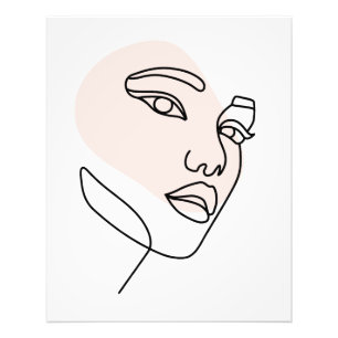 Minimalistische abstrakte Frauen-Gesichtslinienkun Fotodruck