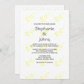 Minimalistische Abstrakte gelbe Blätter Künstleris Einladung (Vorne/Hinten)