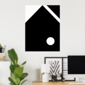 Minimalistische Abstrakte Geometrie | fett schwarz Poster (Heimbüro)