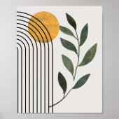 Minimalistische Abstrakte geometrische botanische Poster (Vorne)