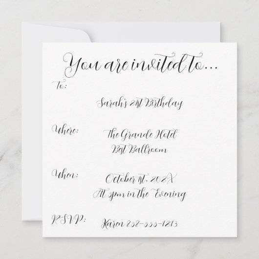 Minimalistische Abstrakte geometrische Formen Einladung (Rückseite)