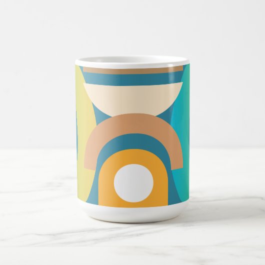 Minimalistische Abstrakte geometrische Formen Kaffeetasse (Mittel)