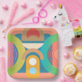 Minimalistische Abstrakte geometrische Formen Pappteller (Party)