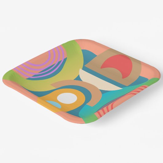 Minimalistische Abstrakte geometrische Formen Pappteller (Gewinkelt)