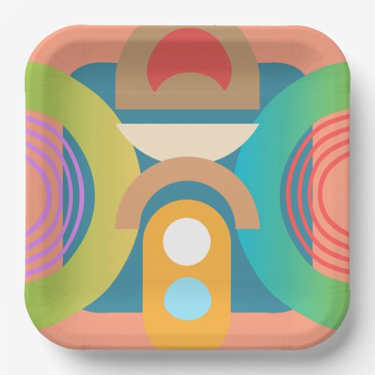 Minimalistische Abstrakte geometrische Formen Pappteller (Vorderseite)