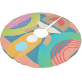 Minimalistische Abstrakte geometrische Formen Polyester Weihnachtsbaumdecke (Schrägansicht)