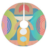 Minimalistische Abstrakte geometrische Formen Polyester Weihnachtsbaumdecke (Vorderseite)