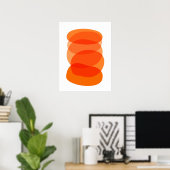 Minimalistische Abstrakte geometrische Kunst in Or Poster (Heimbüro)