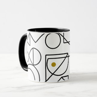 Minimalistische abstrakte geometrische Linienkunst Tasse