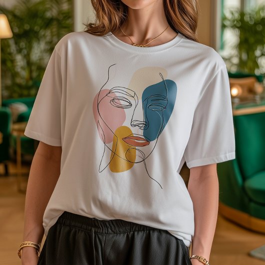 Minimalistische Abstrakte Gesichtspassage Eine Lin Tri-Blend Shirt