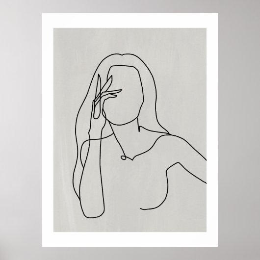 Minimalistische Abstrakte Gesichtspassage Portrait Poster (Vorne)