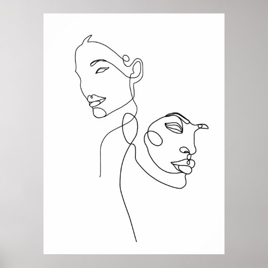 Minimalistische Abstrakte Gesichtspassage Portrait Poster (Vorne)