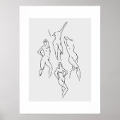 Minimalistische Abstrakte Gesichtspassage Portrait Poster (Vorne)