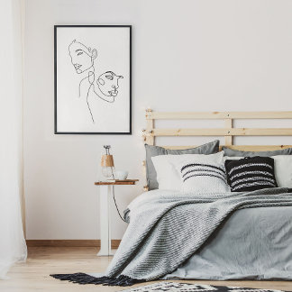 Minimalistische Abstrakte Gesichtspassage Portrait Poster