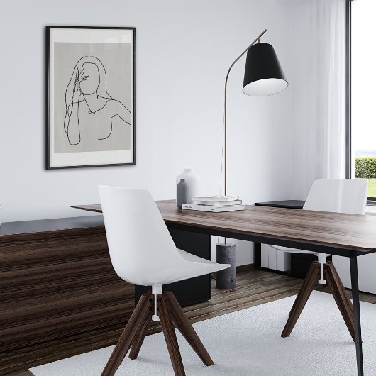 Minimalistische Abstrakte Gesichtspassage Portrait Poster