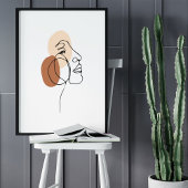 Minimalistische Abstrakte Gesichtspassage Portrait Poster