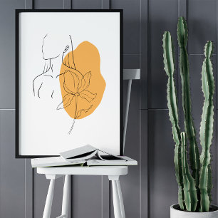 Minimalistische Abstrakte Gesichtspassage Portrait Poster