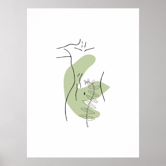 Minimalistische Abstrakte Gesichtspassage Portrait Poster (Vorne)