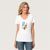 Minimalistische Abstrakte Gesichtspassage Portrait T-Shirt (Vorderseite Vollansicht)