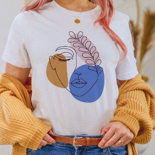Minimalistische Abstrakte Gesichtspassage Portrait T-Shirt