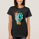 Minimalistische Abstrakte Gesichtspassage Portrait T-Shirt (Vorderseite)
