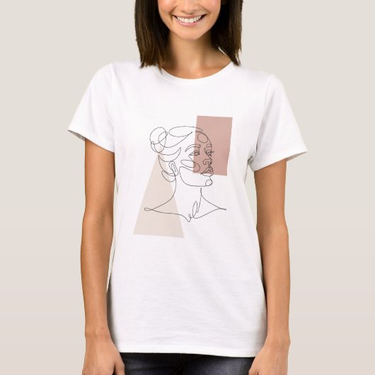 Minimalistische Abstrakte Gesichtspassage Portrait T-Shirt (Vorderseite)
