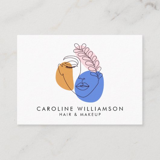 Minimalistische Abstrakte Gesichtspassette Art QR Visitenkarte (Vorderseite)